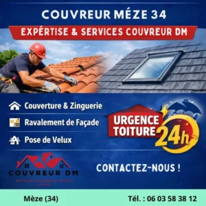 ​Pose de toiture à Mèze (34) : Pourquoi confier votre projet à un artisan couvreur local ?