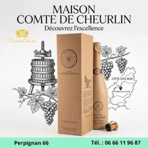 Dégustation de champagne Comte de Cheurlin en terrasse à Perpignan 66