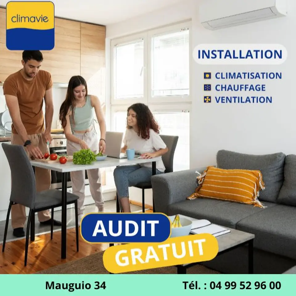 Installation de climatisation réversible et chauffage à Montpellier 34 dans un salon moderne par Climavie