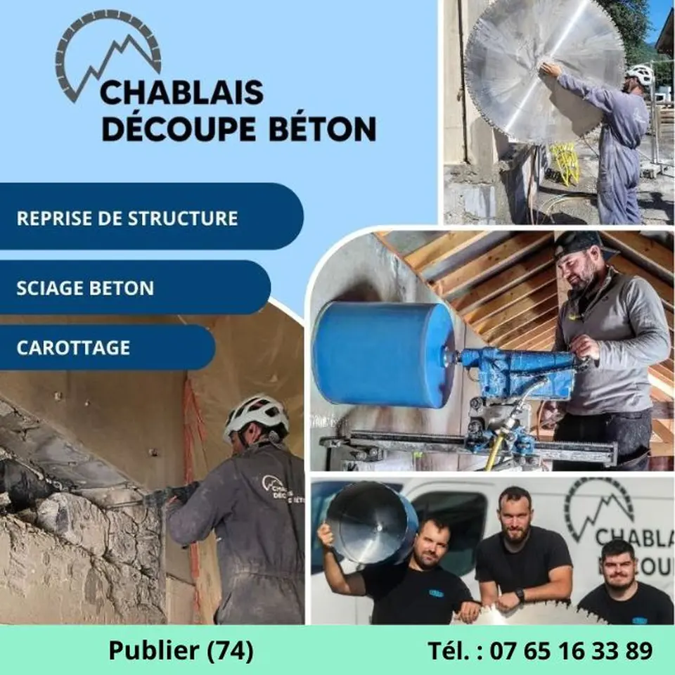 photo de decoupe et sciage beton thonon les bains 74