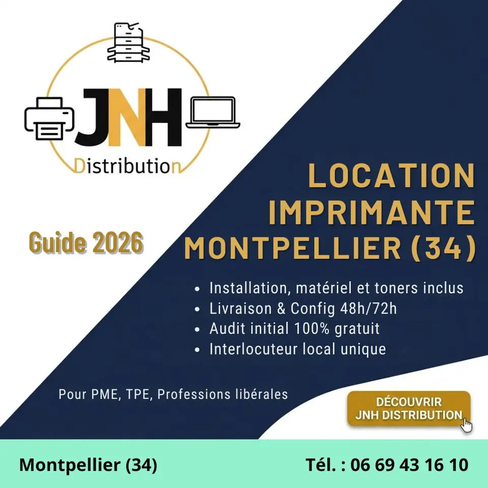 Bannière JNH Distribution pour la location d'imprimante à Montpellier 34.