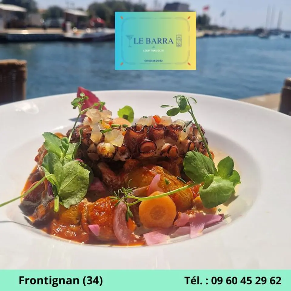 Bannière du restaurant O Loup Thau Quai avec un plat savoureux représenté