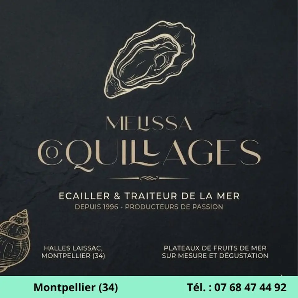 Melissa Coquillages Montpellier – huîtres fraîches et fruits de mer avec citron, spécialiste des plateaux de coquillages aux Halles Laissac